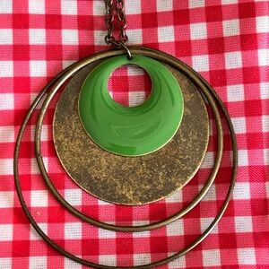 Green and Bronze Pendant Necklace
